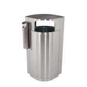 Commercial Zone Leafview Stainless Steel Trash Can, 3 1/2" Diameter, Silver - 40 gal.