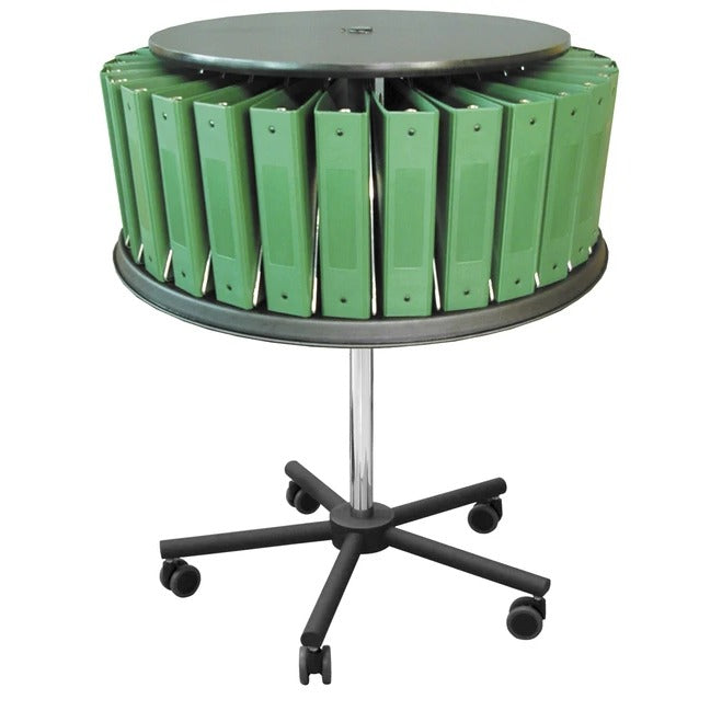 Omnimed Steel Mobile Carousel, 36" x 36", Black - 30 Binders