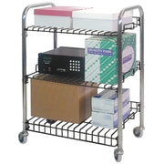 Omnimed 264650 Metal Wire Utility Cart, 23" x 23", Silver - Default Title