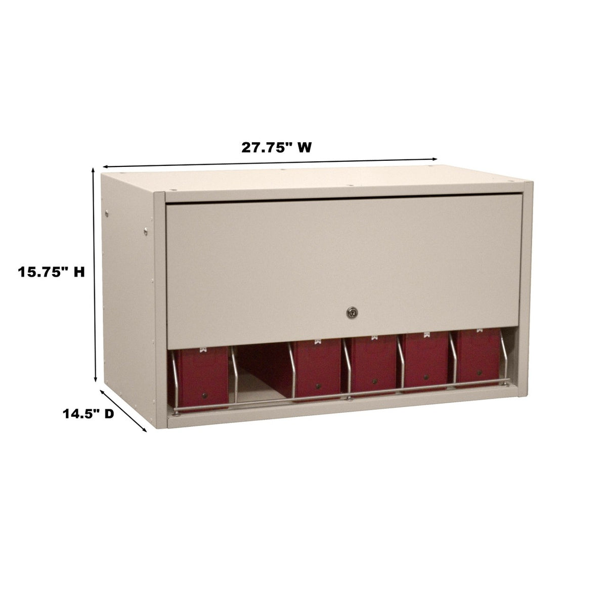 Omnimed 266006 Powder Coated Steel Storage Rack, 6 Binders - Beige