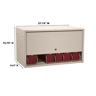 Omnimed 266006 Powder Coated Steel Storage Rack, 6 Binders - Beige