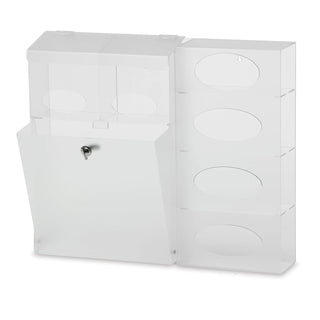 Omnimed 307005 Acrylic Isolation Station, 4 Boxes, Clear - Default Title