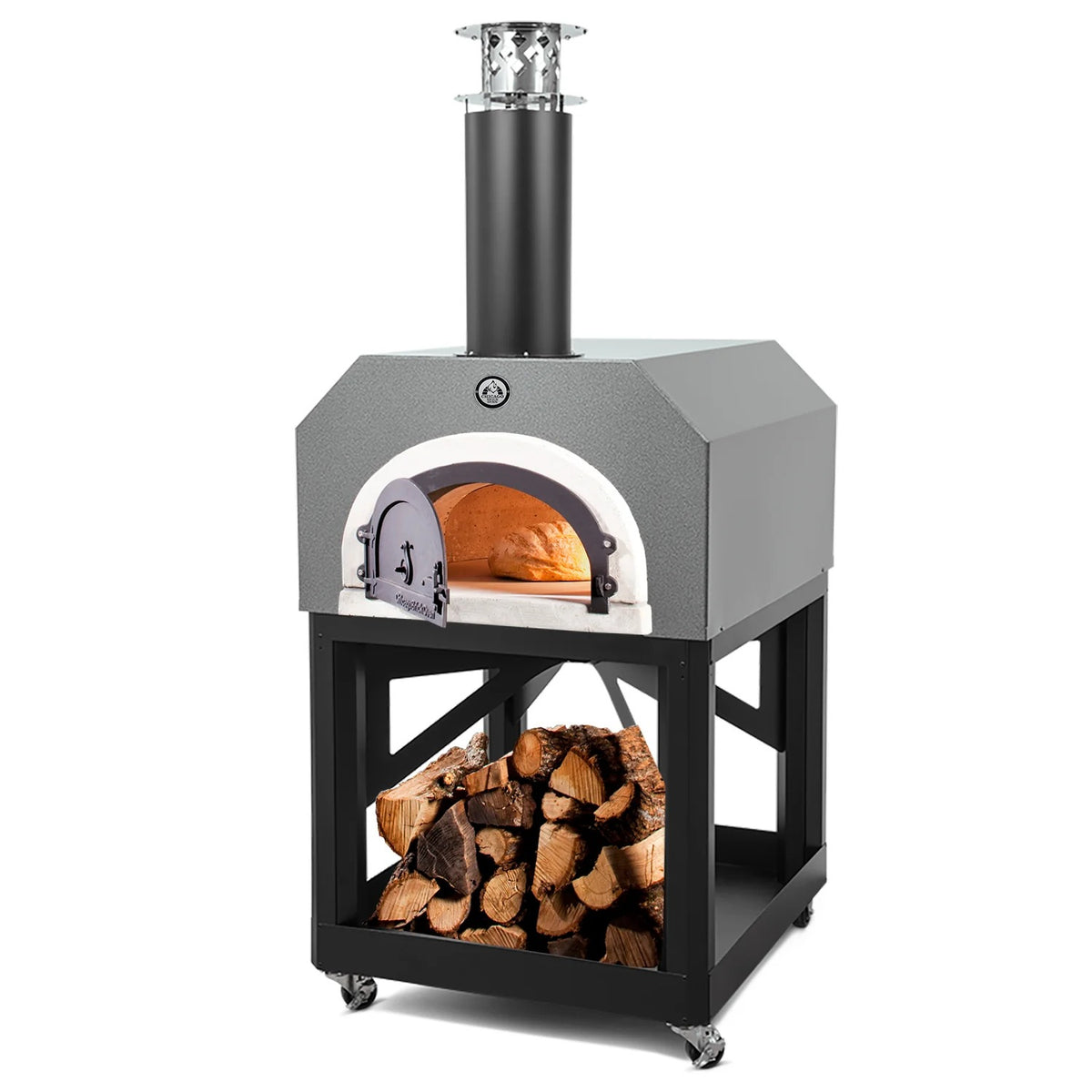 Chicago Brick Oven CBO-O-MBL-750 Wood-Fired Pizza Oven, 35 1/2" Wide - Silver