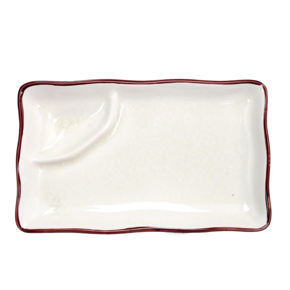 CAC China 666-77-W Japanese Style Stoneware Plate, 4" x 8", White, 24/Case - Default Title