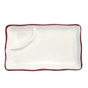 CAC China 666-77-W Japanese Style Stoneware Plate, 4" x 8", White, 24/Case - Default Title