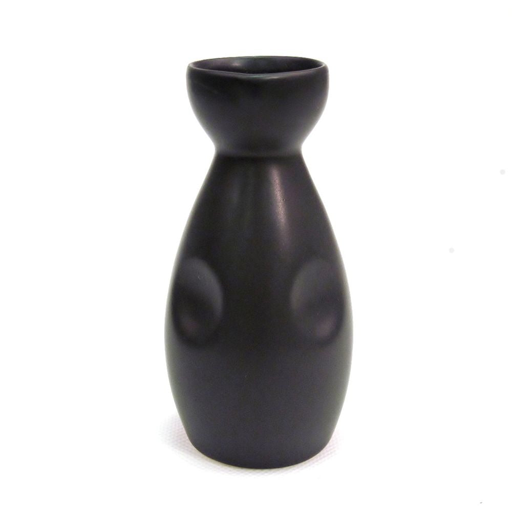 CAC China 666-WP-BLK Japanese Style Stoneware Bottle, 6 oz., Black, 36/Case - Default Title
