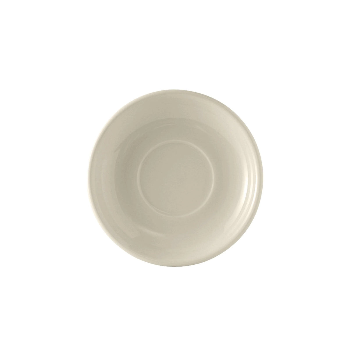 Tuxton China Saucer, 6 3/4" Diameter, 24/Case - Eggshell Cappuccino