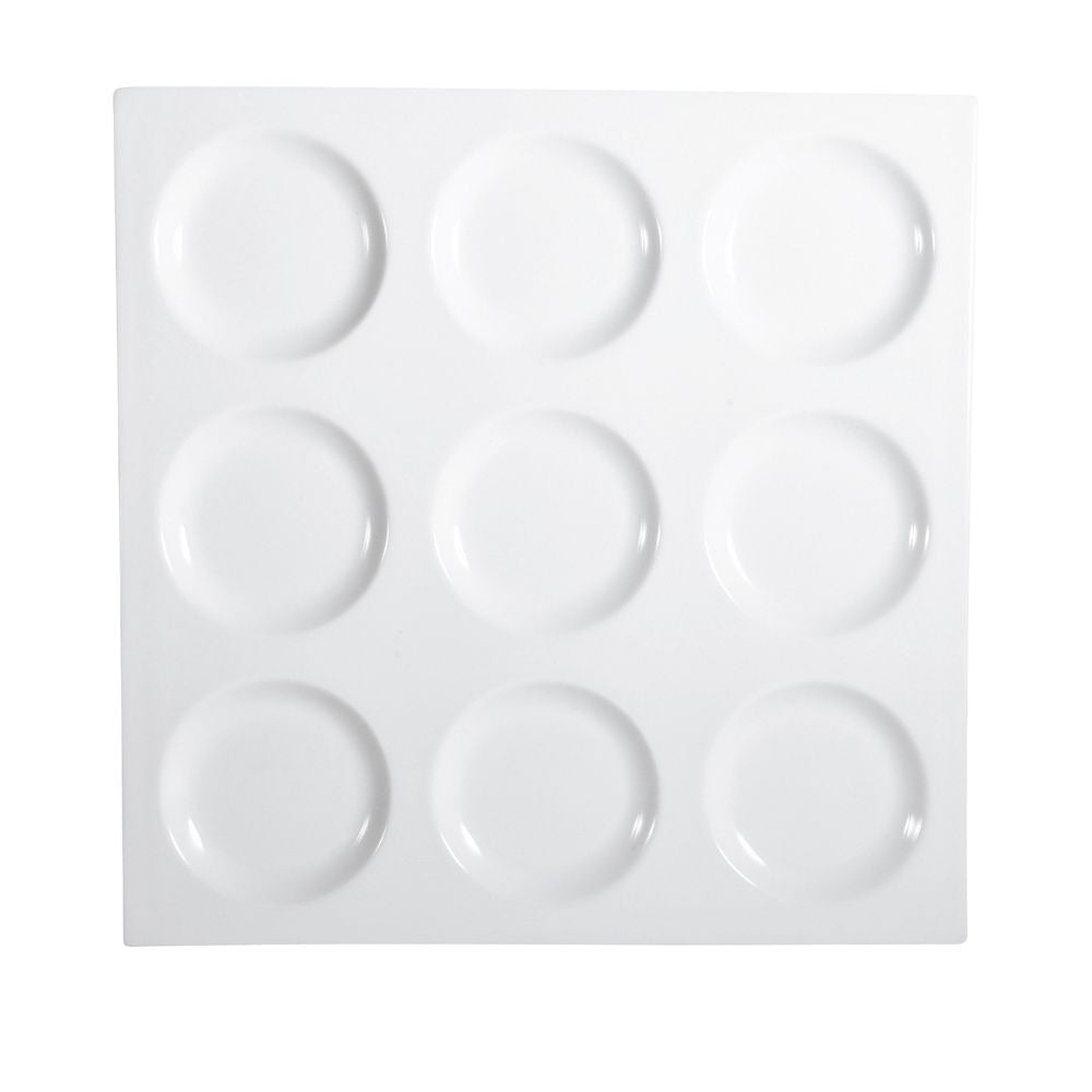 CAC China CMP Porcelain Tray, 1" High, 12/Case - Square
