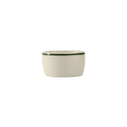 Tuxton Green Bay China Pipkin, 2 oz., 48/Case - Green Bay Eggshell Green Bands
