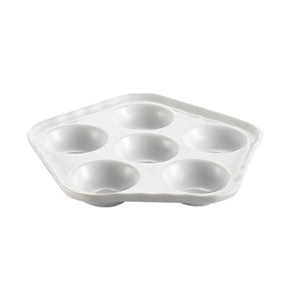 CAC China ESD-5 Porcelain Escargot Dish, 5 1/2" x 5 1/2", White, 36/Case - Default Title
