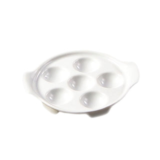 CAC China ESD-8 Escargot Dish, 7 1/4" x 8 1/2", White, 24/Case - Default Title