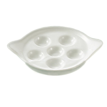 CAC China ESD-9 Gourmet Porcelain Escargot Dish, 6 1/2" x 8 1/4", 36/Case - Default Title