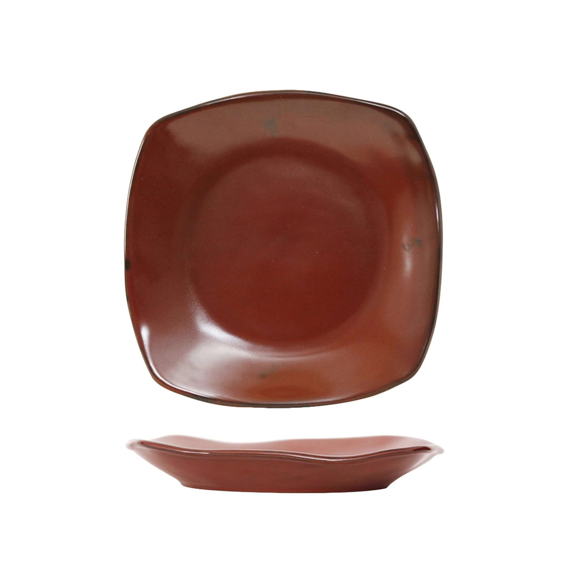 Tuxton TuxTrendz Artisan China Plate, 21 oz., 12/Case - Burgundy Red
