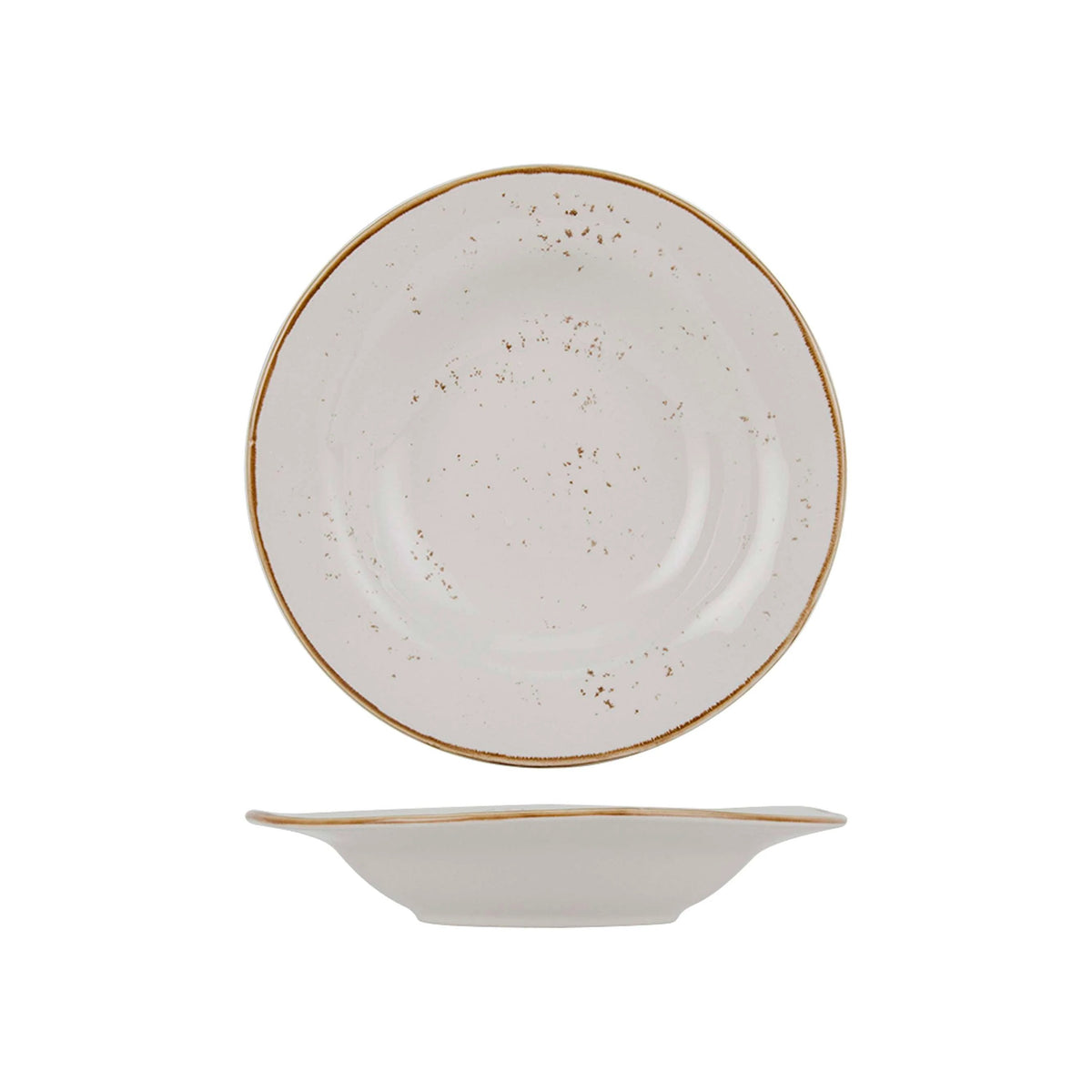 Tuxton TuxTrendz Artisan Geode China Soup Bowl, 9.5 oz., 24/Case - Brown White / Round