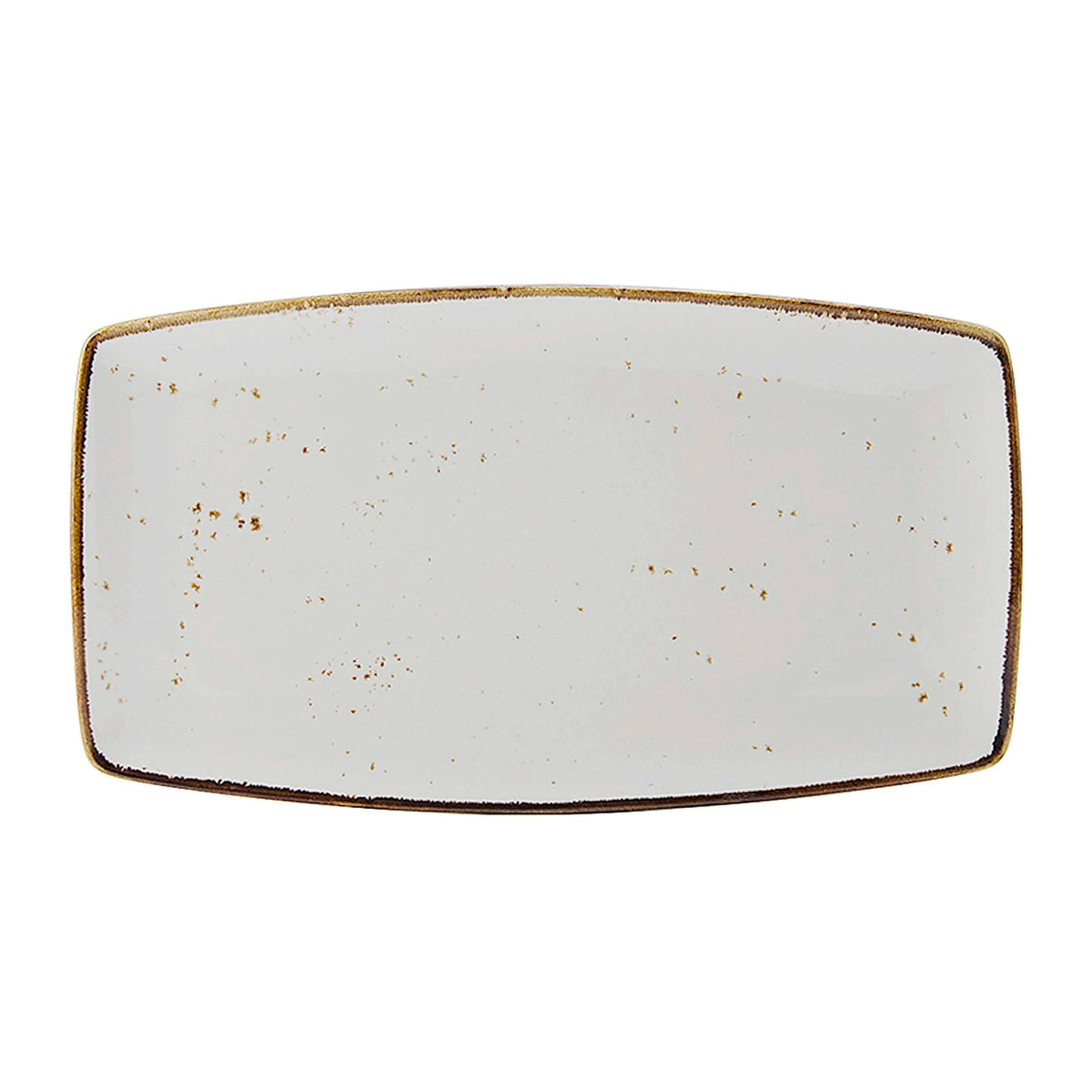 Tuxton TuxTrendz Artisan Geode China Plate, 14" Long, 12/Case - Brown White