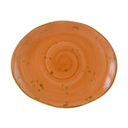 Tuxton TuxTrendz Artisan China Platter, 13 1/4" Long, 12/Case - Geode Coral Oval