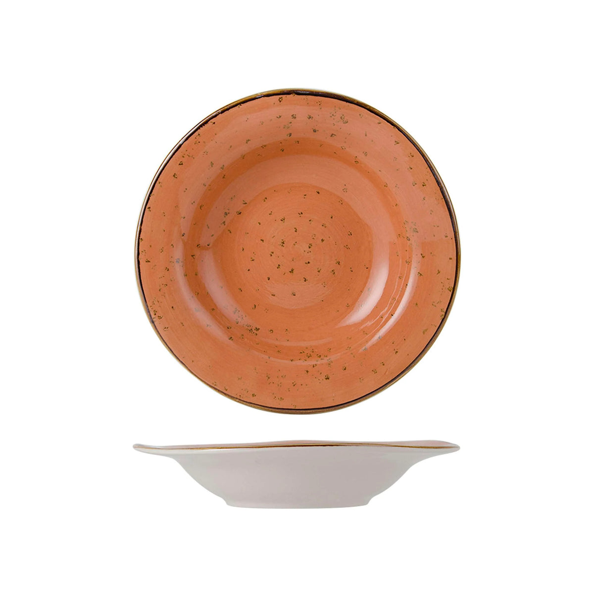 Tuxton TuxTrendz Artisan Geode China Soup Bowl, 9.5 oz., 24/Case - Orange / Round