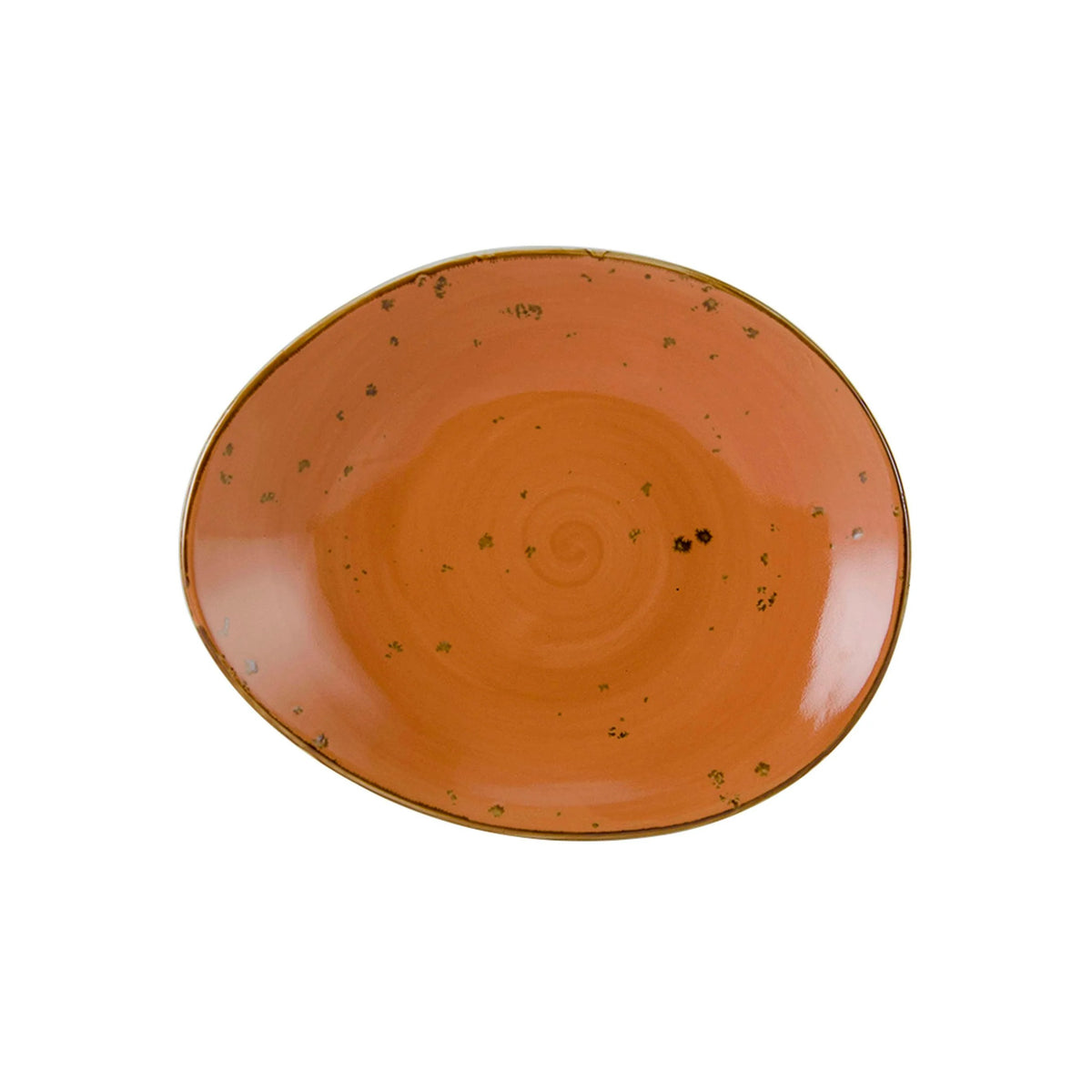 Tuxton TuxTrendz Artisan China Plate, 8 1/4" x 10", 12/Case - Geode Coral x 8 1/4"