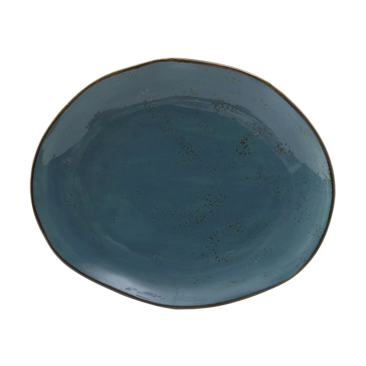Tuxton TuxTrendz Artisan China Platter, 13 1/4" Long, 12/Case - Geode Azure