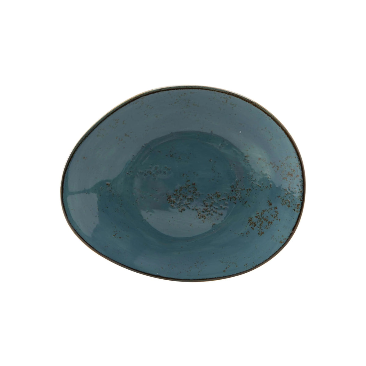 Tuxton TuxTrendz Artisan China Plate, 8 1/4" x 10", 12/Case - Geode Azure x 8 1/4"