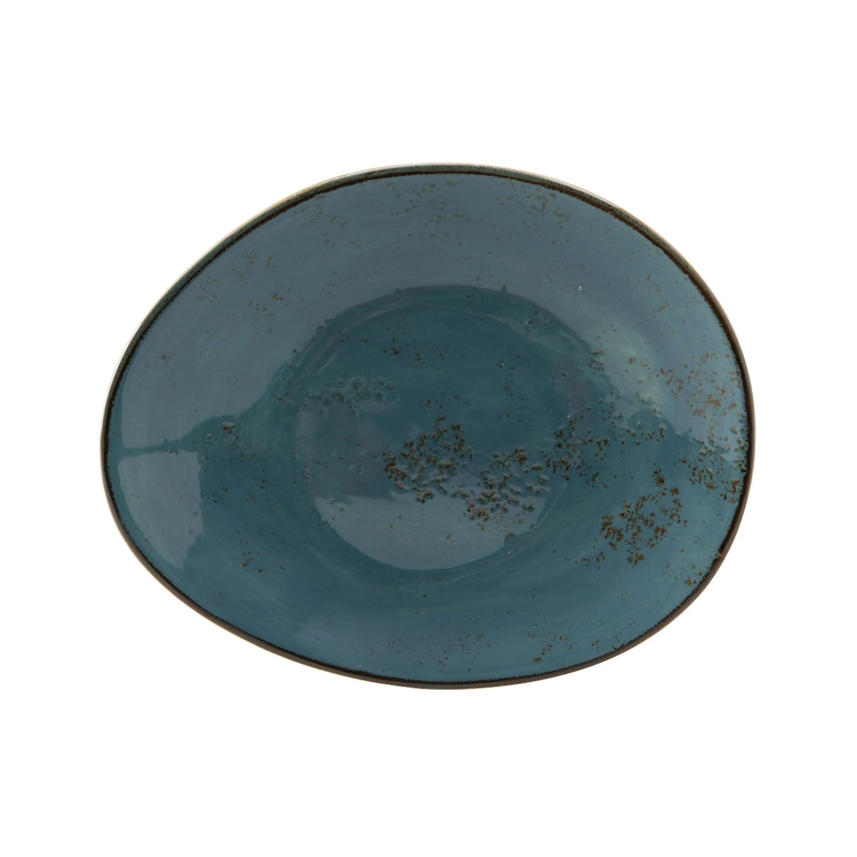 Tuxton TuxTrendz Artisan China Plate, 12" Long, 12/Case - Geode Azure x 9 3/4"