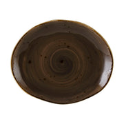 Tuxton TuxTrendz Artisan China Platter, 13 1/4" Long, 12/Case - Geode Mushroom Oval