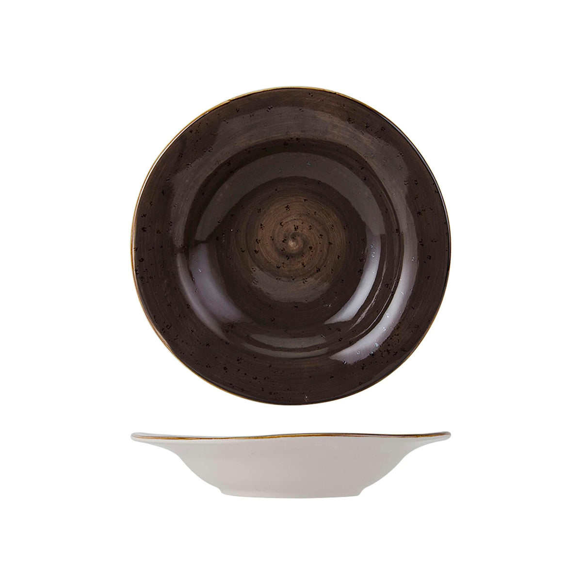 Tuxton TuxTrendz Artisan Geode China Soup Bowl, 9.5 oz., 24/Case - Brown / Round
