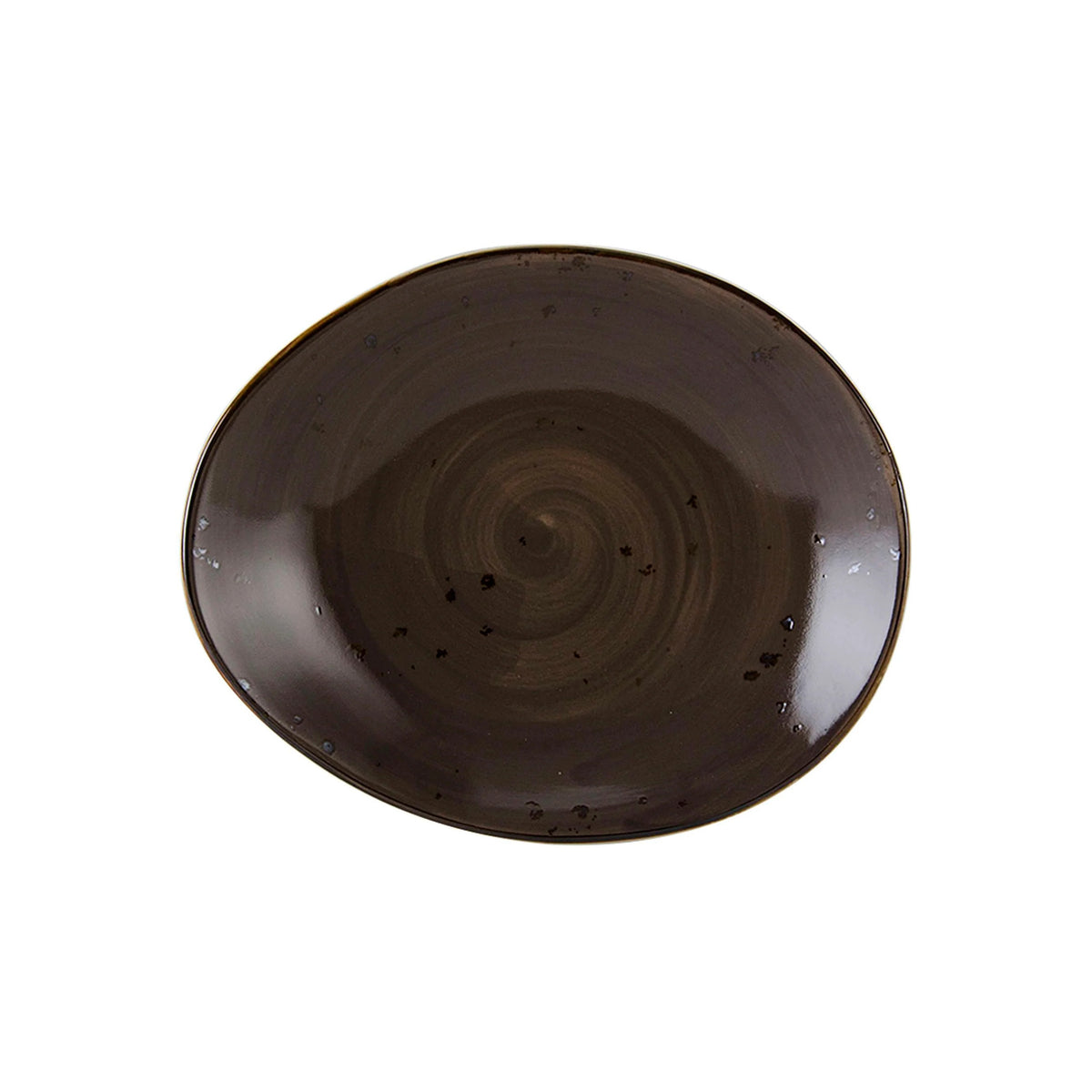 Tuxton TuxTrendz Artisan China Plate, 8 1/4" x 10", 12/Case - Geode Mushroom x 8 1/4"