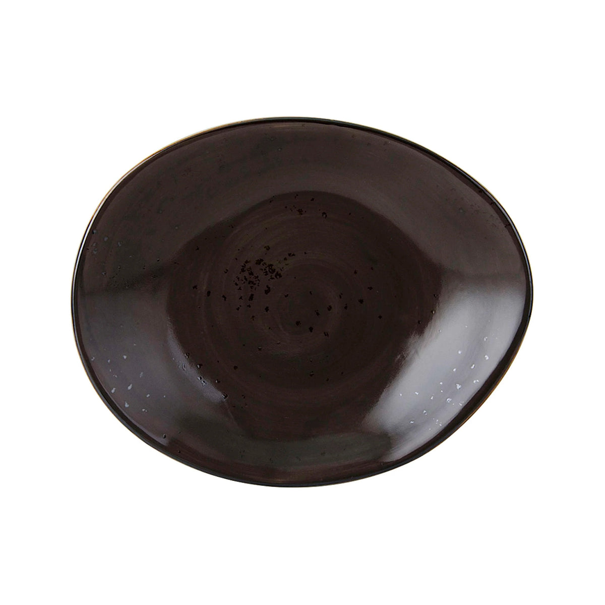 Tuxton TuxTrendz Artisan Geode China Plate, 8 3/4" x 12", 12/Case - Brown / Oval