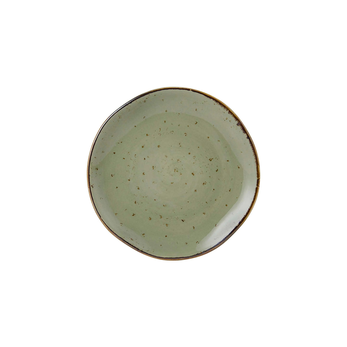 Tuxton TuxTrendz Artisan China Plate, 6 1/2" Diameter, 24/Case - Geode Olive
