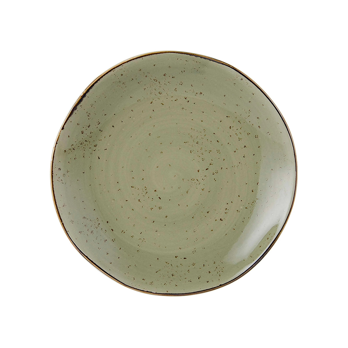 Tuxton TuxTrendz Artisan China Plate, 12/Case - Geode Olive
