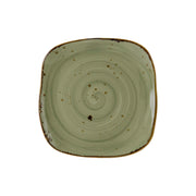 Tuxton TuxTrendz Artisan China Plate, 9" x 9", 12/Case - Geode Olive