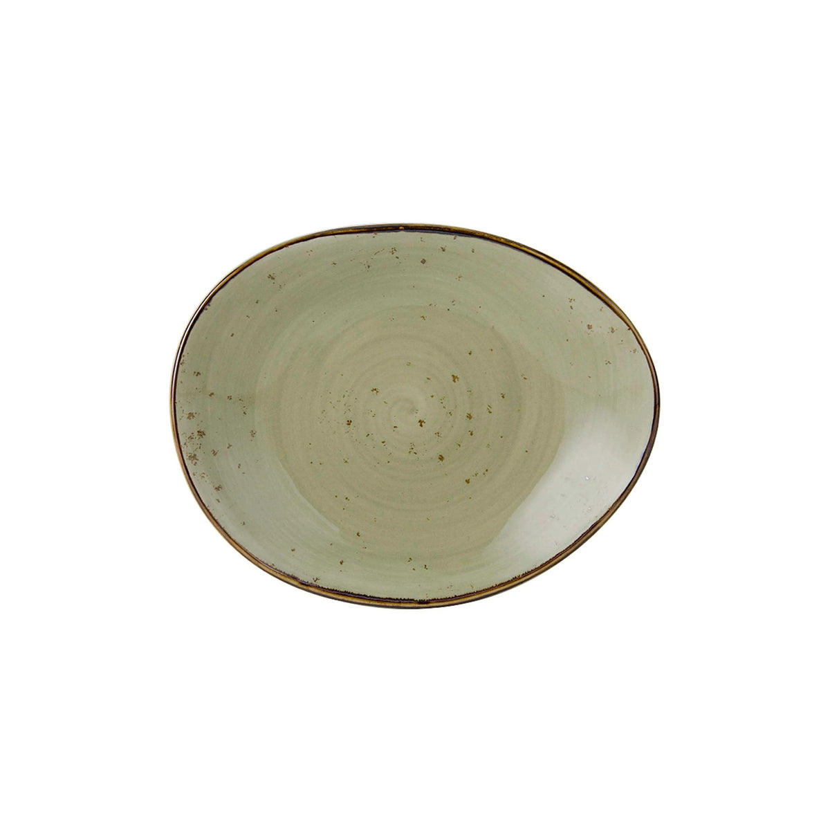 Tuxton TuxTrendz Artisan China Plate, 12/Case - Geode Olive x 6 7/8"