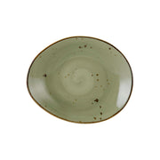 Tuxton TuxTrendz Artisan China Plate, 8 1/4" x 10", 12/Case - Geode Olive x 8 1/4"