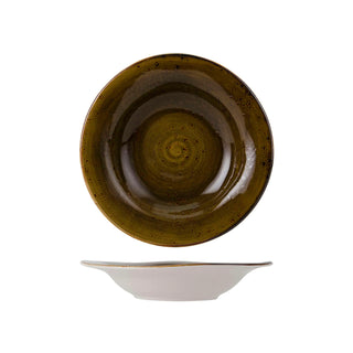 Tuxton TuxTrendz Artisan Geode China Soup Bowl, 9.5 oz., 24/Case - Brown / Organic