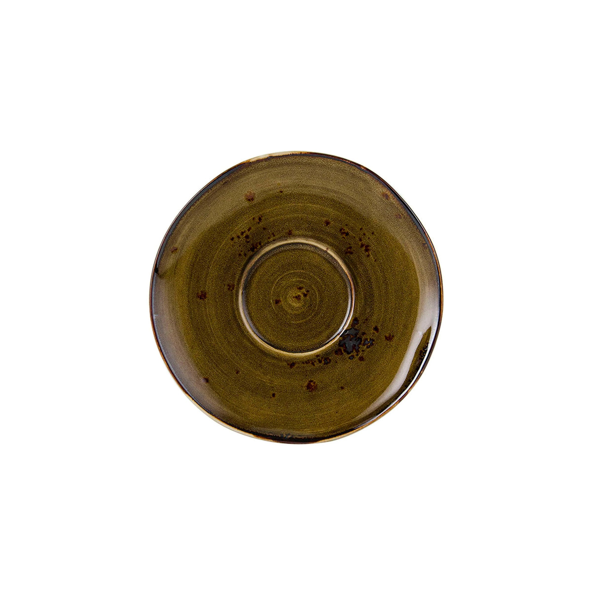 Tuxton TuxTrendz Artisan China Saucer, 6 3/8" Diameter, 24/Case - Geode Walnut