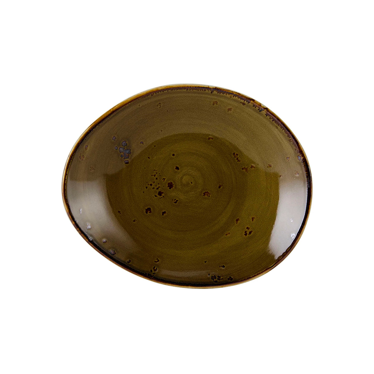 Tuxton TuxTrendz Artisan China Plate, 8 1/4" x 10", 12/Case - Geode Walnut x 8 1/4"