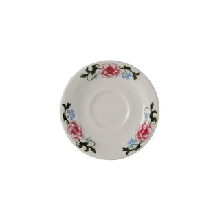 Tuxton LCE-054 Western Rose China Saucer, 5 1/2" Diameter, Multicolor, 36/Case - Default Title
