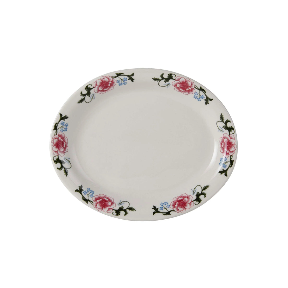 Tuxton LCH Western Rose China Platter, Multicolor - 9 3/4"