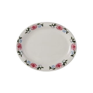 Tuxton LCH Western Rose China Platter, Multicolor - 9 3/4"