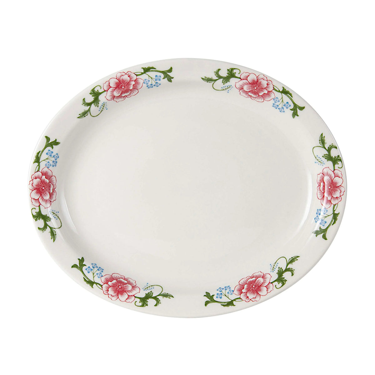Tuxton LCH Western Rose China Platter, Multicolor - 13 1/2"