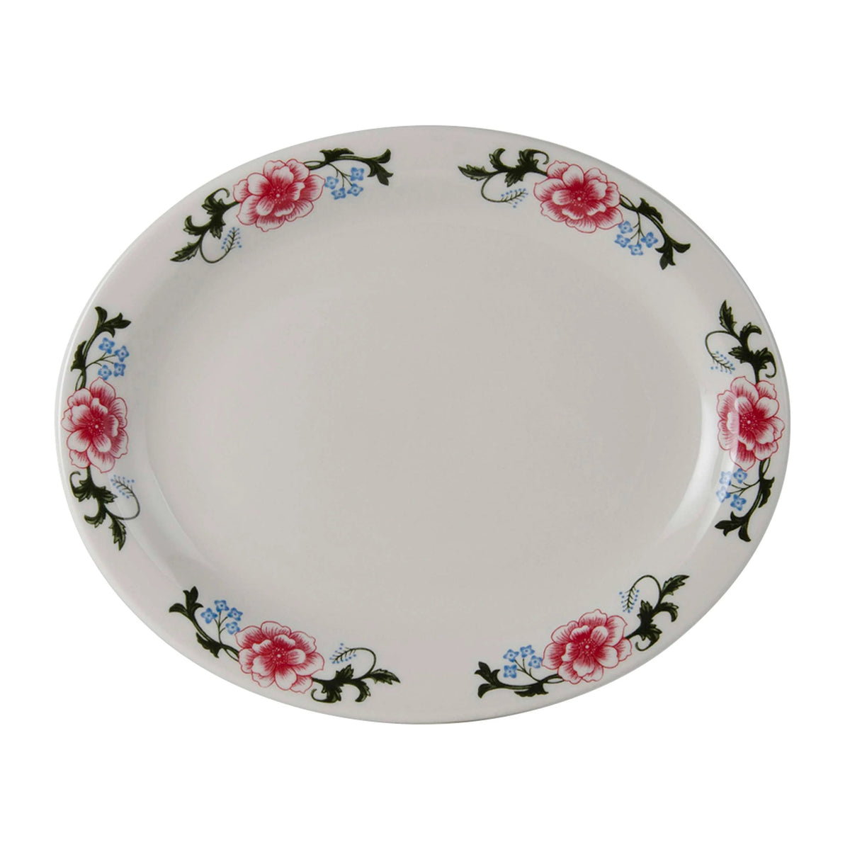 Tuxton LCH Western Rose China Platter, Multicolor - 13 3/4"