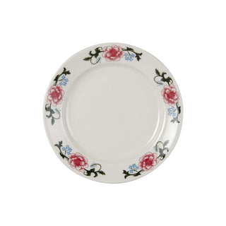Tuxton LRA-0909 Western Rose China Plate, 9" Diameter, Multicolor, 24/Case - Default Title