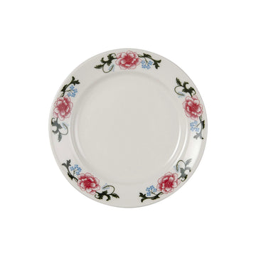 Tuxton LRA-0909 Western Rose China Plate, 9" Diameter, Multicolor, 24/Case - Default Title