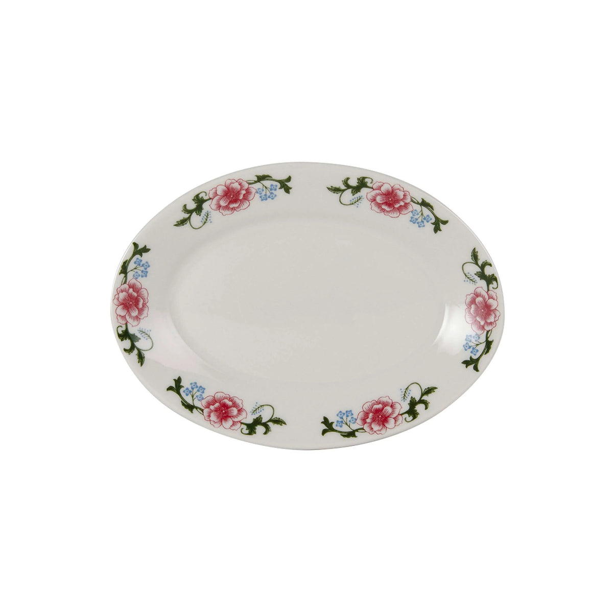 Tuxton LRH Western Rose China Platter, Multicolor - 9 3/8"