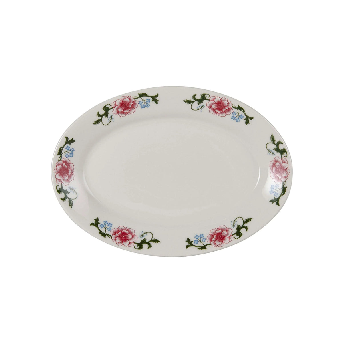 Tuxton LRH Western Rose China Platter, Multicolor - 10 5/8"