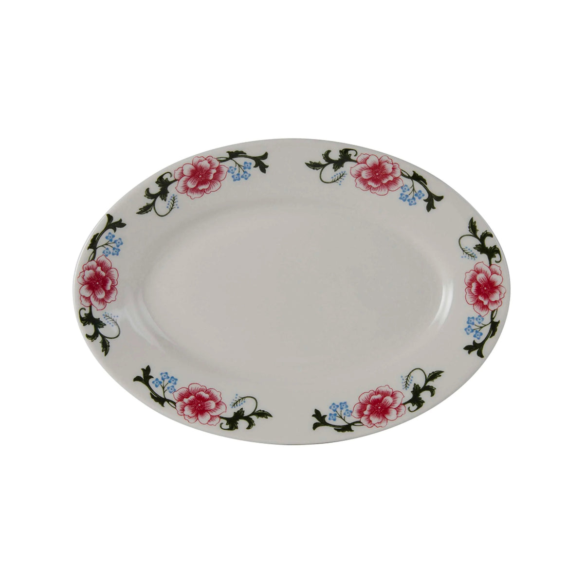 Tuxton LRH Western Rose China Platter, Multicolor - 11 5/8"