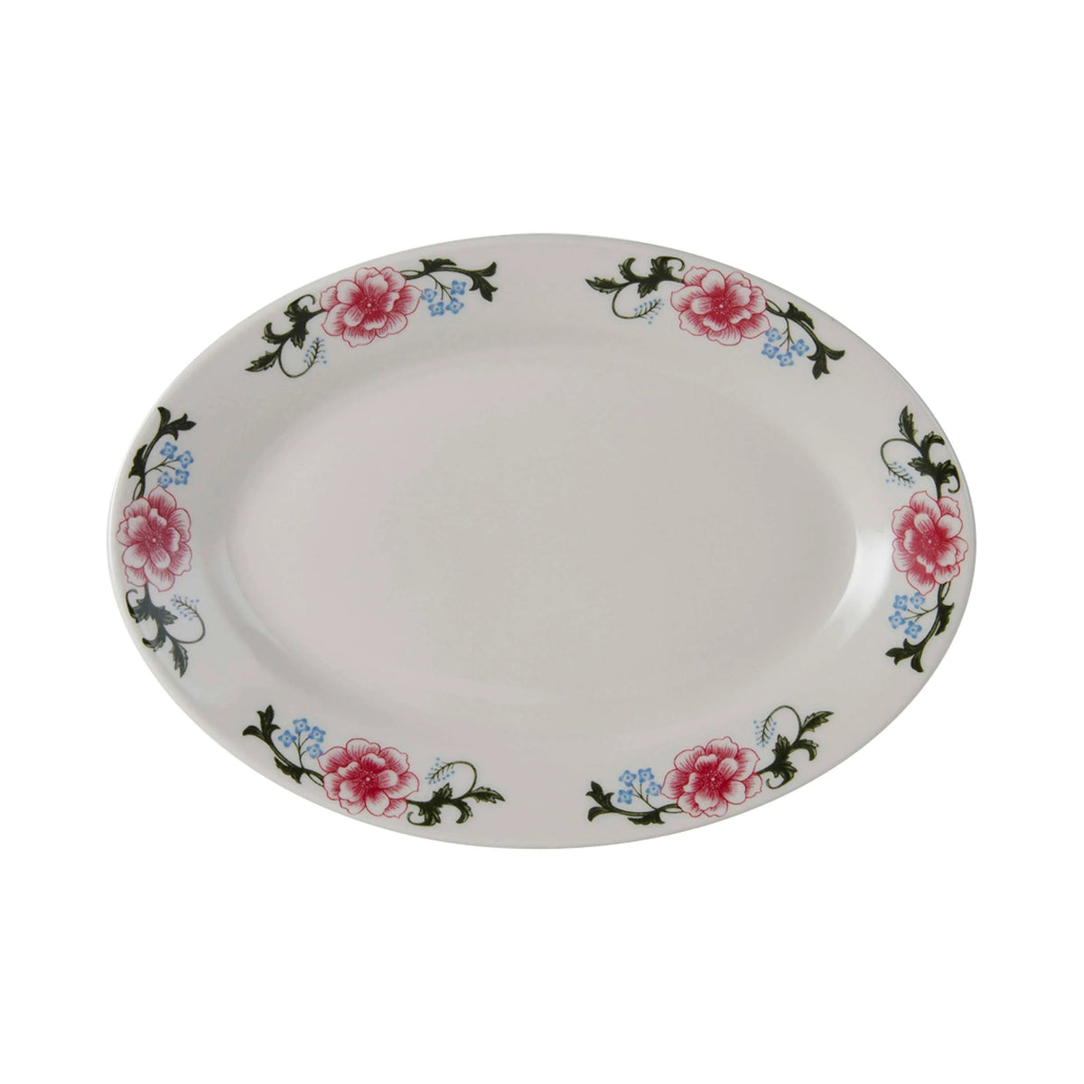 Tuxton LRH Western Rose China Platter, Multicolor - 12 5/8"