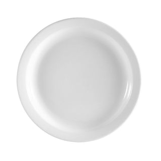 CAC China NCN-8 Clinton Super White Porcelain Plate, 9" Diameter, 24/Case - Default Title