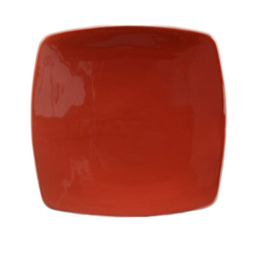 CAC China R-FS21R Clinton Colorful Stoneware Plate, 11 7/8" x 11 7/8", Red, 12/Case - Default Title